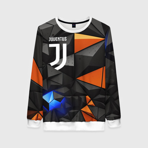 Женский свитшот 3D Juventus orange  black style, цвет 3D печать