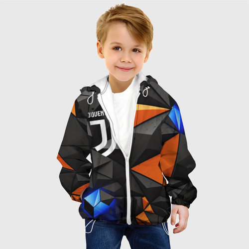 Детская куртка 3D Juventus orange  black style, цвет белый - фото 3