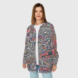 Женская рубашка oversize 3D Мозаика глитч - фото 2