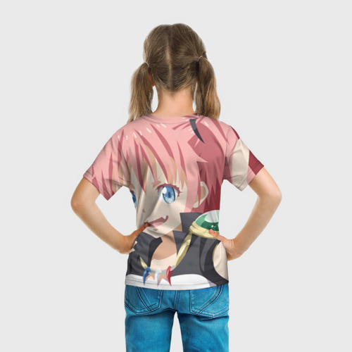 Детская футболка 3D с принтом О моём перерождении в слизь Милим Нава, вид сзади #2