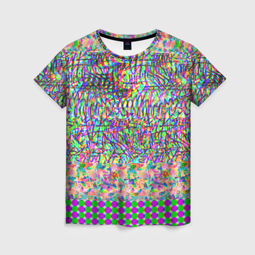 Женская футболка 3D Glitch burst, цвет 3D печать
