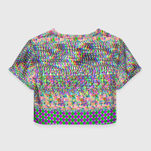 Женская футболка Crop-top 3D Glitch burst, цвет 3D печать - фото 2