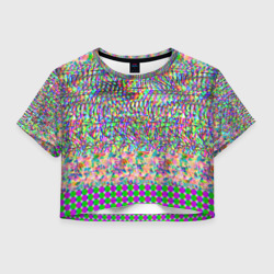 Женская футболка Crop-top 3D Glitch burst