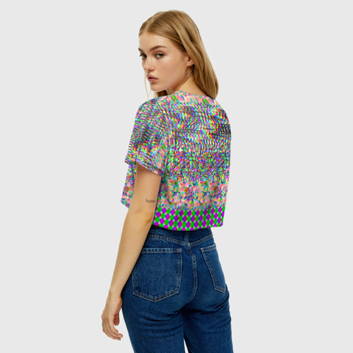 Женская футболка Crop-top 3D Glitch burst, цвет 3D печать - фото 5