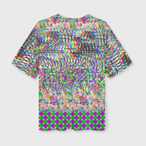 Женская футболка oversize 3D Glitch burst, цвет 3D печать - фото 2