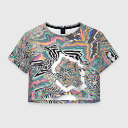 Женская футболка Crop-top 3D Fusion abstract