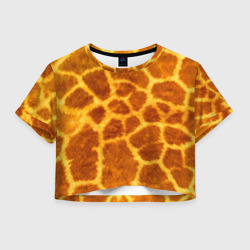 Женская футболка Crop-top 3D Шкура жирафа - текстура