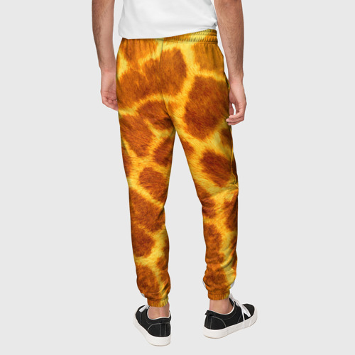 Мужские брюки 3D с принтом Шкура жирафа - текстура, вид сзади #2