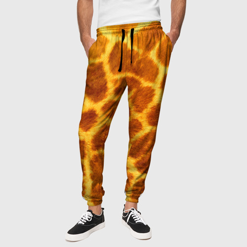 Мужские брюки 3D с принтом Шкура жирафа - текстура, вид сбоку #3