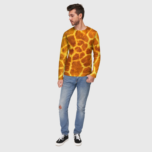 Мужской лонгслив 3D Шкура жирафа - текстура, цвет 3D печать - фото 5