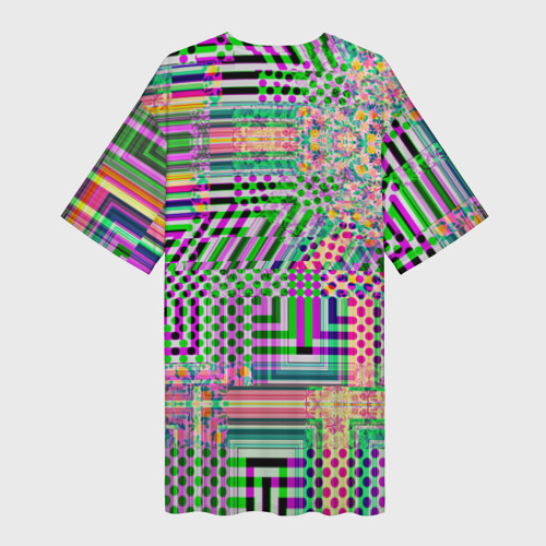 Платье-футболка 3D Геометрическая абстракция с артефактами, цвет 3D печать - фото 2