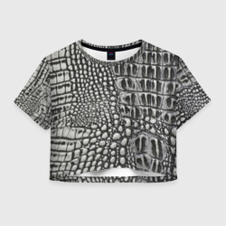 Женская футболка Crop-top 3D Кожа крокодила - текстура