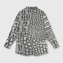 Рубашка с принтом Кожа крокодила - текстура для любого человека, вид сзади №1. Цвет основы: белый