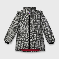 Зимняя куртка для девочек 3D Кожа крокодила - текстура