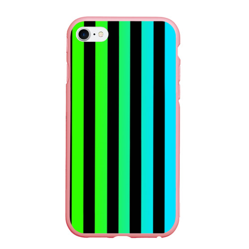 Чехол для iPhone 6/6S матовый с принтом Цветные полоски, вид спереди #2