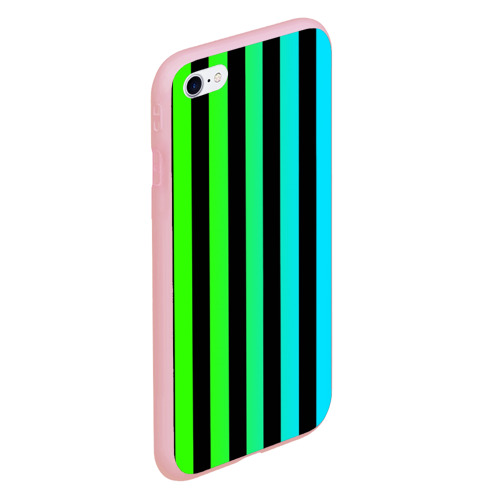 Чехол для iPhone 6/6S матовый с принтом Цветные полоски, вид сбоку #3