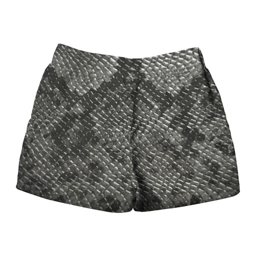 Женские шорты 3D с принтом Кожа змеи - текстура, вид сзади #1