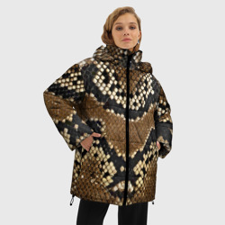 Женская зимняя куртка Oversize Кожа питона - текстура - фото 2