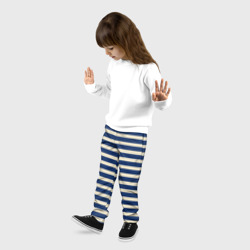 Детские брюки 3D Полосатый синий и кремовый - фото 2