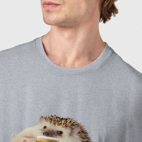 Мужская футболка хлопок с принтом Пивной ежик, фото #4