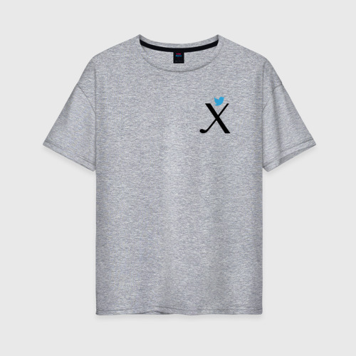 Женская футболка хлопок Oversize с принтом Ребус лого Твиттер, вид спереди #2