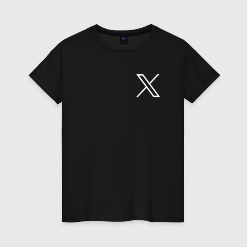Женская футболка хлопок с принтом Лого X, вид спереди #2