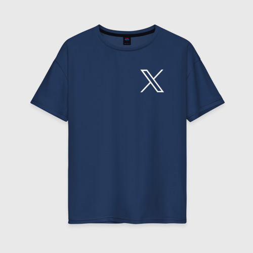 Женская футболка хлопок Oversize с принтом Лого X, вид спереди #2