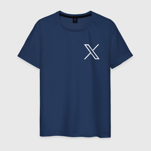 Мужская футболка из хлопка с принтом Лого X, вид спереди №1