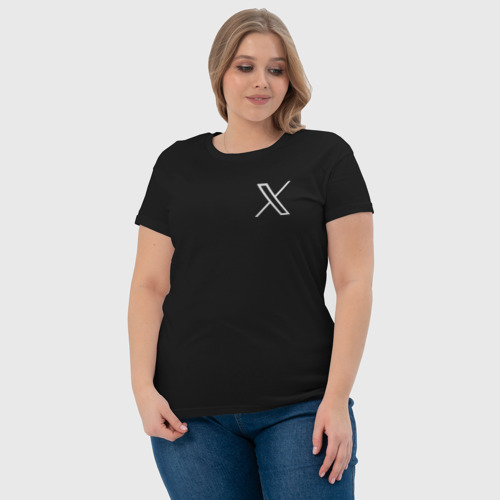 Женская футболка хлопок с принтом Лого X, фото #4