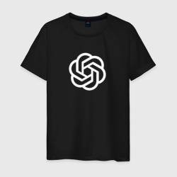 Светящаяся мужская футболка Логотип Chat GPT