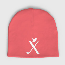Женская шапка демисезонная Ребус Twitter Лого