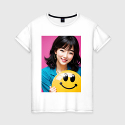 Женская футболка хлопок Солнечная улыбка