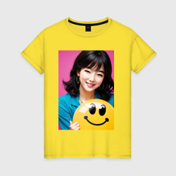 Солнечная улыбка – Женская футболка хлопок с принтом купить со скидкой в -20%
