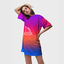 Платье-футболка 3D Midjourney Логотип с фоном - фото 2