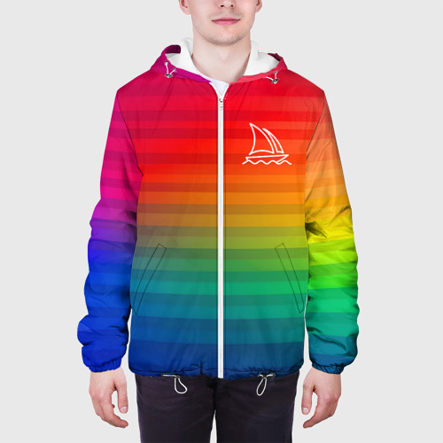 Мужская куртка 3D Midjourney Лого с фоном, цвет 3D печать - фото 4