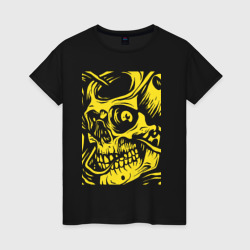 Светящаяся женская футболка Yellow skull