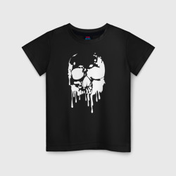 Светящаяся детская футболка Skull with streaks of paint