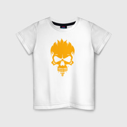 Светящаяся детская футболка Orange skull silhouette