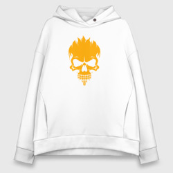 Женское светящееся худи Orange skull silhouette