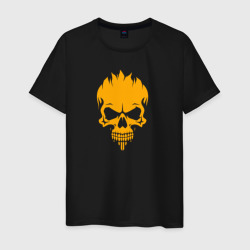 Светящаяся мужская футболка Orange skull silhouette