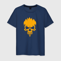 Светящаяся мужская футболка Orange skull silhouette
