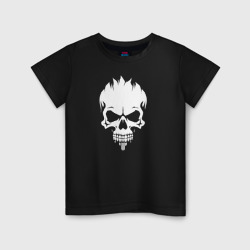 Светящаяся детская футболка White skull silhouette