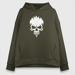 Женское светящееся худи White skull silhouette