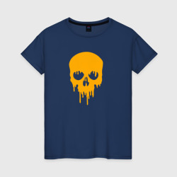 Светящаяся женская футболка Smudges on the skull orange