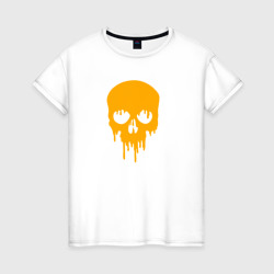 Светящаяся женская футболка Smudges on the skull orange