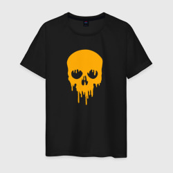 Светящаяся мужская футболка Smudges on the skull orange