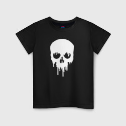 Светящаяся детская футболка Smudges on the skull white