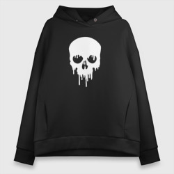 Женское светящееся худи Smudges on the skull white