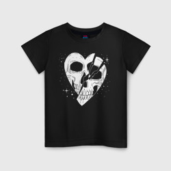 Светящаяся детская футболка Skull heart art