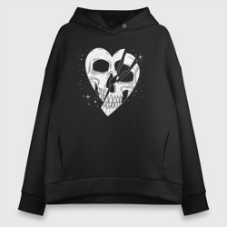 Женское светящееся худи Skull heart art